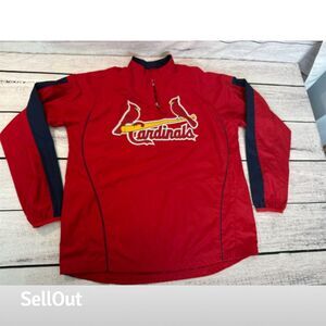 St. Louis Cardinals Men's Medium Red Windbreaker Jacket by Majestic